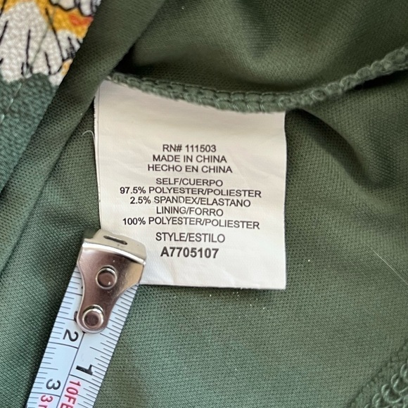 AS U Wish Womens Crepe green Floral Print Casual Dress size S - Picture 8 of 10